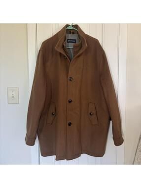Cremieux Men's Brown Wool Blend Coat XL